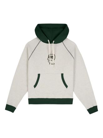 Brain Dead logo-embroidered hoodie - unisex - Cotton - S - Neutrals