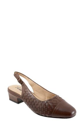 Trotters Dea Woven Slingback Pump in Dark Brown at Nordstrom, Size 6.5