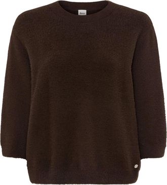 Brax Style Noemi Ronde hals Breiwerk - Dames - Ronde hals truien - Bruin - XL - Katoen - Truien & Vesten