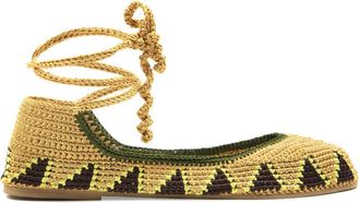 Kashura Crochet Ballerina Flats - Camel - 38 (IT38 / UK5)