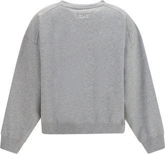 Ganni Womens Crewneck Sweatshirt With Logo Paloma Cotton Sweatshirts Sweater