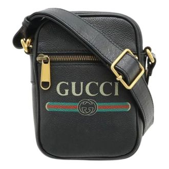 Gucci Vintage, unisex, Zwart, ONE Size, Leer, Pre-owned Vintage Crossbody Tas