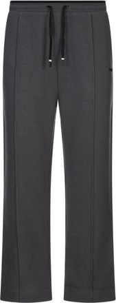 HUGO BOSS Wide Trousers, male, Gray, M, Quilted Jacquard Joggers in Dark Grey