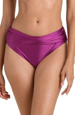 La Blanca Earth Twisted Bikini Bottoms in Berry at Nordstrom, Size 16