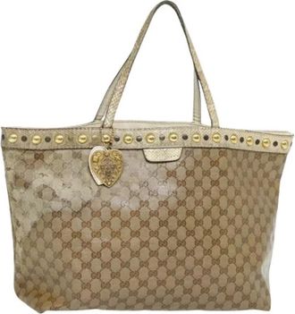 Gucci Pre-owned Tote Bags, female, Beige, Size: ONE SIZE Pre-owned GG Canvas Tote Bag