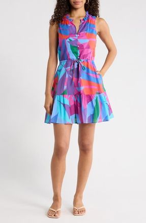 Sugarlips Vemmy Abstract Print Itzelk Shift Dress in Magenta-Blue-Green at Nordstrom, Size X-Small