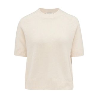 Anine Bing Ivory Cashmere Jumper Box Fit - female - Anine Bing - Cashmere Knitwear - White - S - Knitwear