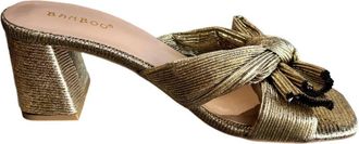 Bambooa Womens Vera Bow Heeled Sandals In Gold