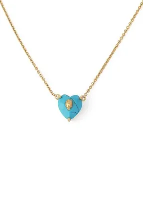 Kurt Geiger Heart Pendant Necklace in Turquoise at Nordstrom