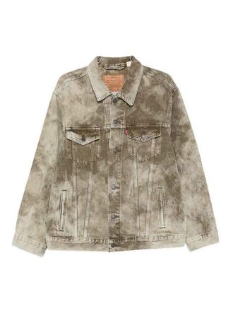 Levi's Green And Beige Jacket With Logo Patch