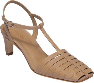 Bernardo Peoria Leather T-Strap Heel Sandal