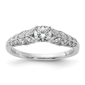 Diamond2Deal 14k White Gold Lab Grown Diamond Engagement Ring 1/2Ct Clarity- VS Color- G-H
