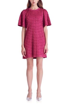 English Factory Tiered Jersey Minidress in Berry at Nordstrom, Size Small
