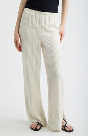 Theory Slit Hem Wide Leg Pants in Rice Multi at Nordstrom, Size X-Large