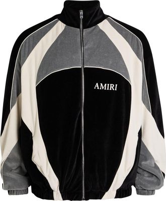 Amiri Colour-blocked Velour Track Jacket - Black - M