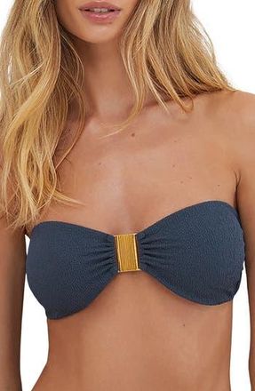 Vix Firenze Becky Bandeau Bikini Top in Blue at Nordstrom Rack, Size Large