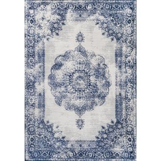 Jonathan Y Designs Rosalia Cottage Medallion Area Rug in Dark Blue/ivory at Nordstrom, Size 3Ft 0In X 5Ft 0In