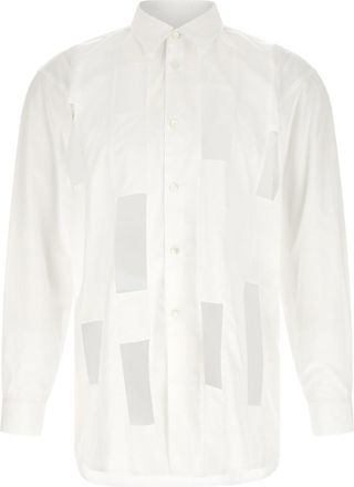 Comme Des Gar&ccedil;ons White Geometric Cut-out Shirt