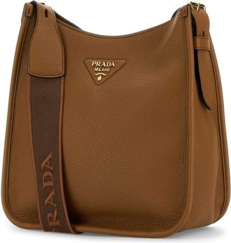 Prada Womens Milano Shoulder Bag Brown Calf