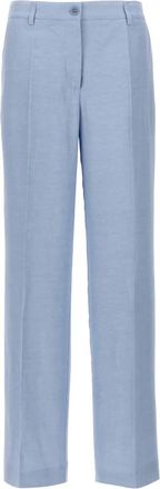 P.A.R.O.S.H. Raisa Broeken - Dames - Straight fit broeken - Blauw - L - Leer - Broeken