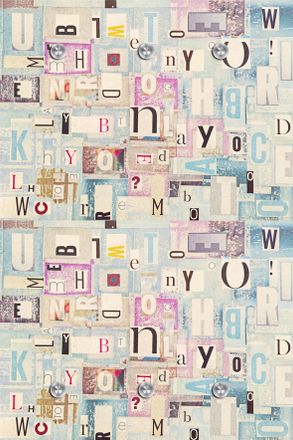 Queence Garderobenleiste »Buchstaben« mit 6 Haken, 80 x 120 cm