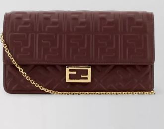 Fendi baguette nappa leather shoulder bag