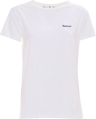 Barbour small-logo crew-neck T-shirt - women - Polyester/Cotton - 10 - White