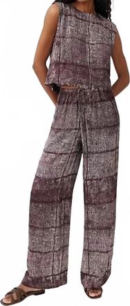 Bella Dahl Wide Leg With Wide Hem Pants In Asilah Textured Prnt