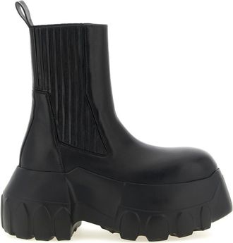 Rick Owens Black Solid Tractor Boots