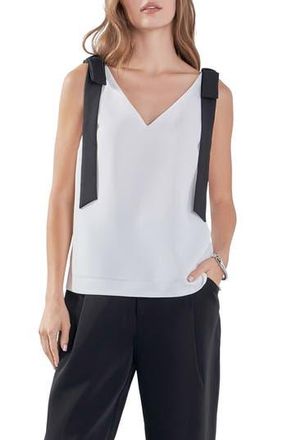 endless rose Contrast Bow V-Neck Tank Top in Off White at Nordstrom Rack, Size X-Small