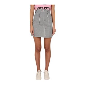 Kenzo Striped Denim Mini Skirt - female - Kenzo - Short Skirts - Multicolor - W26 - Skirts