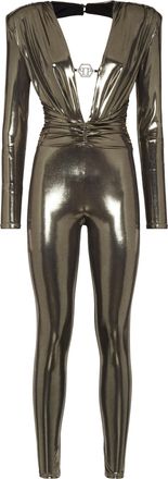 Philipp Plein Lamé Jersey Jumpsuit