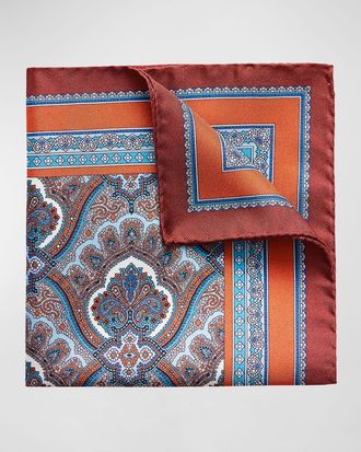Eton Paisley Silk Pocket Square