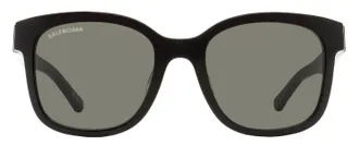 Balenciaga BB0076SK Alternative Fit Square Sunglasses - Black