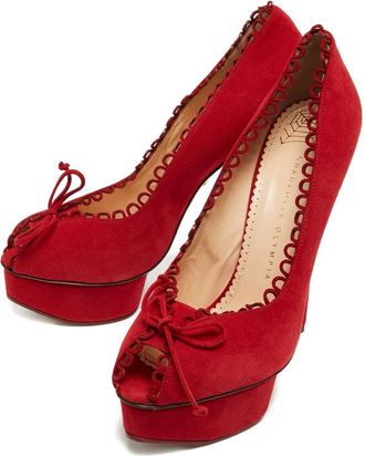 Charlotte Olympia Pumps in pelle con tacco 110mm - Rosso
