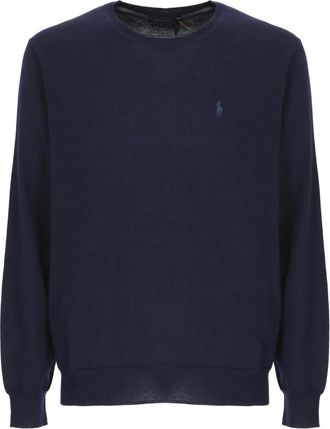 Ralph Lauren Maglione girocollo in lana merino - - Knitwear - Uomo - Blu - L