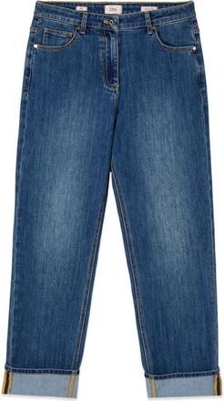 Oltre Regular Relaxed Jeans met Omgeslagen Zoom - Dames - Regular Fit Jeans - Blauw - XS - Katoen - Jeans
