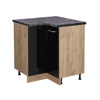 Vicco Armario De Esquina R-line, Negro Brillo Intenso, 75.6 Cm, Et Antracita