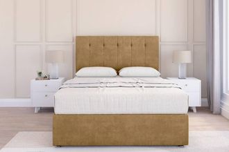 Sloomy Highbury Plush Divan Base No Drawers - 26 Headboard in Bronze | Size: Super King