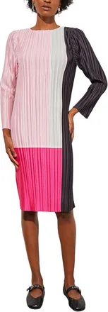 Ming Wang Ming Wang Fine Pleat Crepe de Chine Dress
