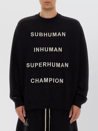 Rick Owens bold text print crew neck sweatshirt