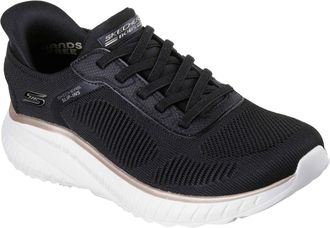 Skechers BOBS Sport Squad Chaos Textile Womens Black/Gold Standard Trainers - Size UK 3
