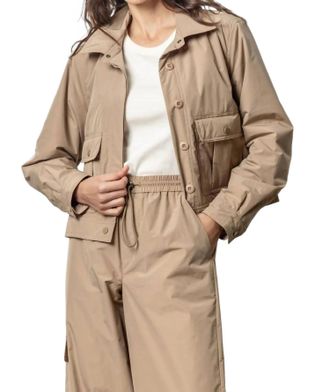 Lilla P Nylon Utility Jacket In Hickory