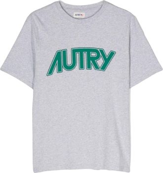 Autry logo-print T-shirt - men - Cotton - S - Grey