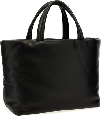 Saint Laurent Embossed-Logo Nappa Leather Tote Bag - Black