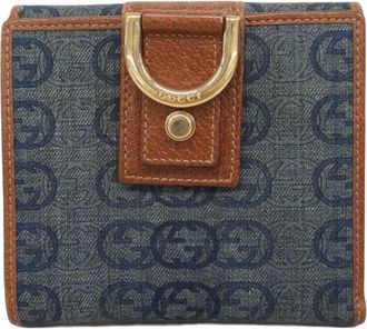 Gucci Blue Brown Denim Wallet (Bi-Fold) (Pre-Owned)