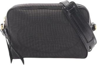 Prada Pre-owned Logo Jacquard Canvas Leather Shoulder Bag - Dames - Vintage Schoudertas - Zwart - ONE Size - Leer - Vintage