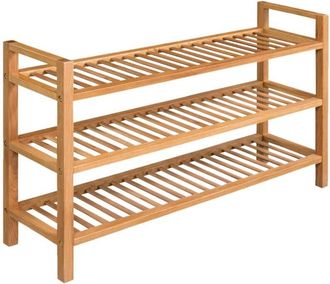 vidaXL Vidaxl - Shoe Rack with 3 Shelves 100x27x60 cm Solid Oak Wood