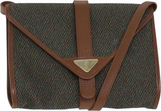 Saint Laurent Green Canvas Shoulder Bag (Pre-Owned)