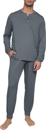 Eberjey Henry Jersey Pajamas in Stone Blue at Nordstrom, Size Xx-Large